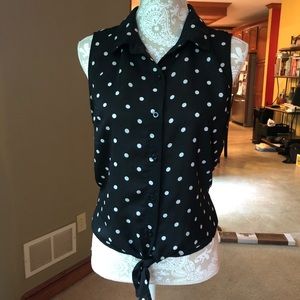 Black & White Polka-Dotted Shirt